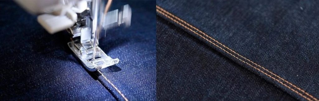 Как сшивают джинсовую ткань