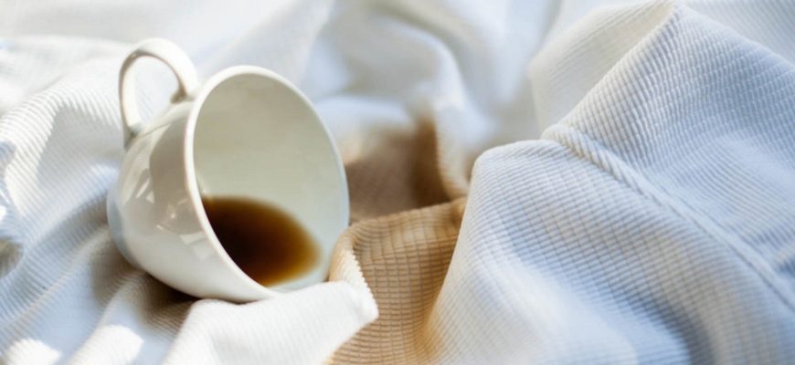 Пятно от кофе на ткани